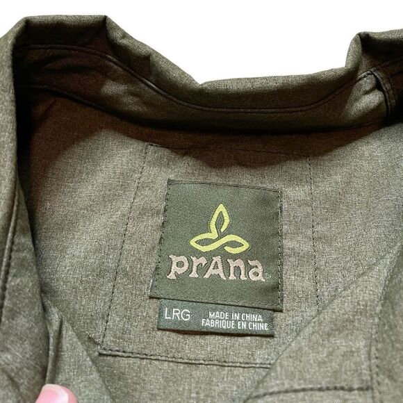 PRANA Citadel Long Sleeve Button Down Shirt Green Size Large - Picture 7 of 8
